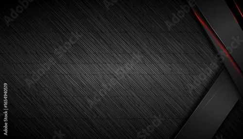A dark, modern design featuring diagonal black lines with highlighted red accents, creating a striking and sophisticated backdrop.