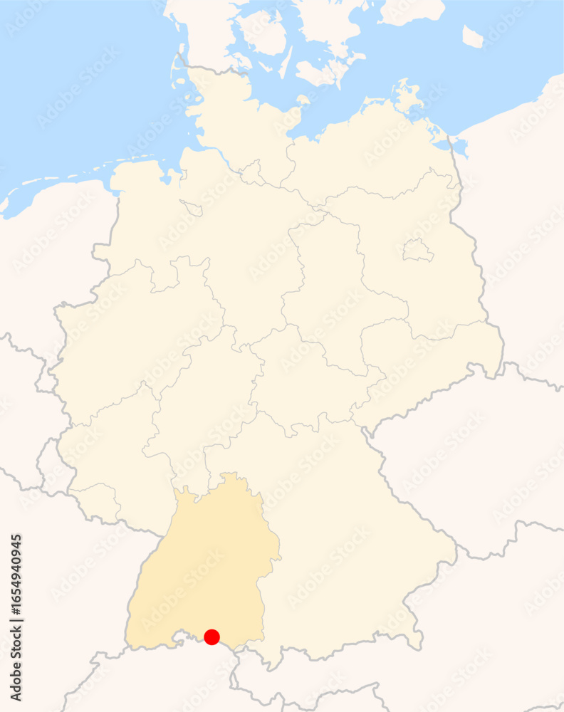 Naklejka premium Locatormap of the city Konstanz (Baden-Wuerttemberg) in Germany.