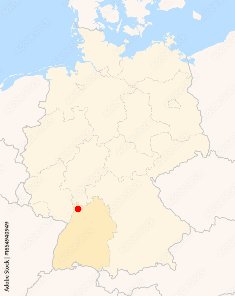 Obraz premium Locatormap of the city Heidelberg (Baden-Wuerttemberg) in Germany.
