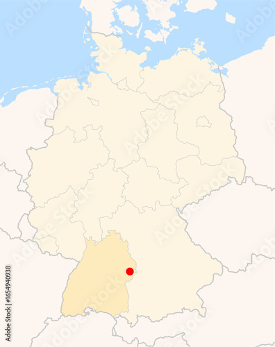 Locatormap of the city Heidenheim An Der Brenz (Baden-Wuerttemberg) in Germany.
