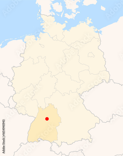 Locatormap of the city Ludwigsburg (Baden-Wuerttemberg) in Germany.