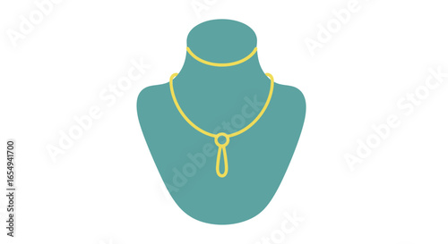 Gold necklace jewelry on display mannequin fashion accessory item