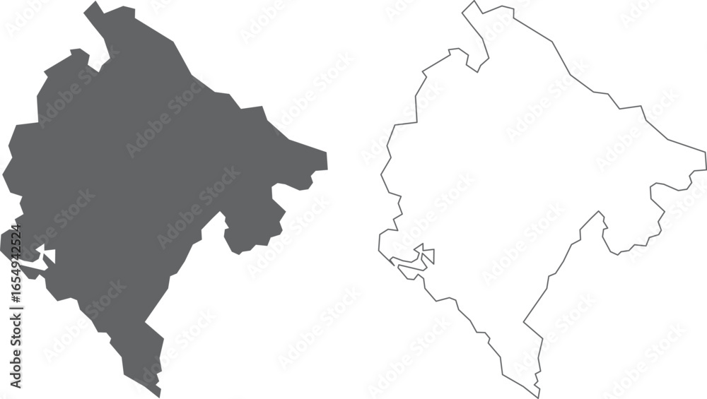 Obraz premium vector illustration of simple abstract map of Montenegro 