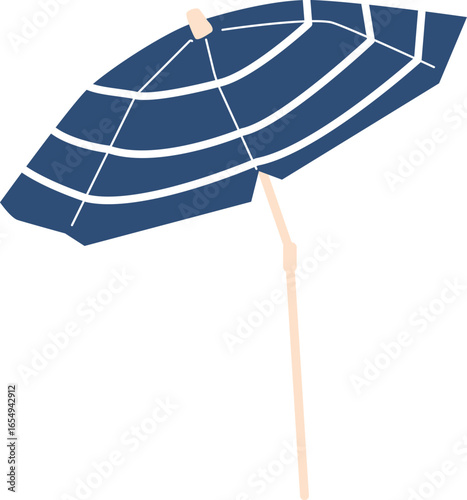 Striped beach umbrella vector illustration