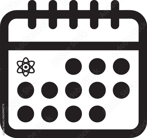 Atomic Calendar Schedule Appointment Date Time Planning Organizer Reminder Event Icon Symbol