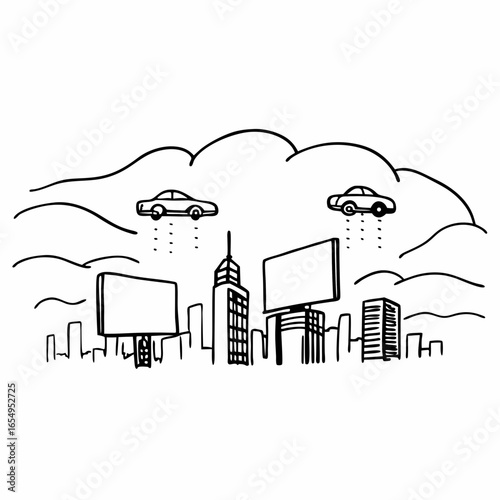 cars in clouds 