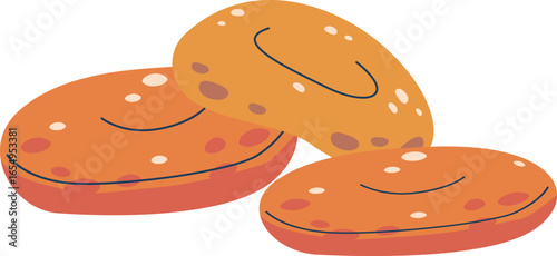 Sweet dried apricots snack vector illustration