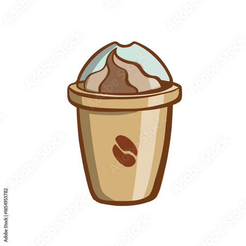 coffee drink with whipped toppings glisse vector