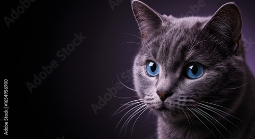 Close Up Portrait of a Domestic Cat