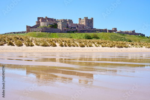 Bamburgh castle, tourist at...