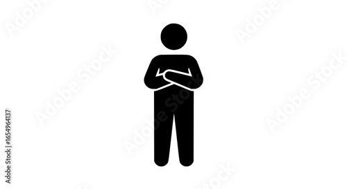 Person with arms crossed in a dissatisfied pose black