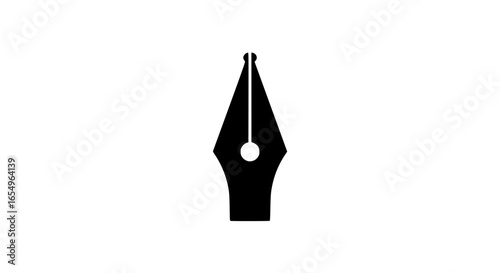 Pen nib minimalist black and white icon