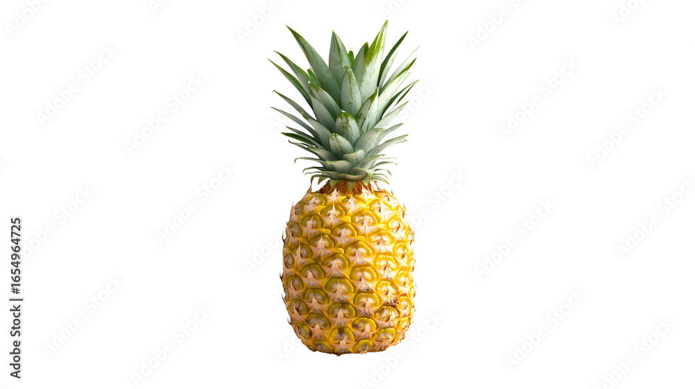 Fototapeta premium Exotic Pineapple Fruit Isolated on Transparent Background Tropical Delight Freshness Sweetness Healthy Eating