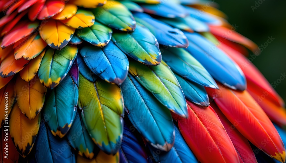 Fototapeta premium A vibrant close up of a feathery texture, reminiscent of a bird's plumage