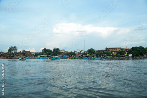 Boat riding view in Ancient Shri Yamuna Temple ghat view, Vrindavan, Mathura, Uttar Pradesh, India. Ancient Shri Yamuna Temple ghat view, Vrindavan, Mathura, Uttar Pradesh, India.8 April 2025
