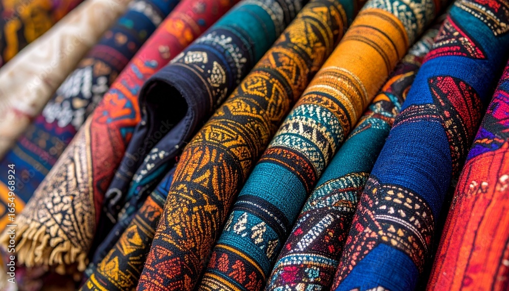 African traditional textiles with bold geometric patterns and rich colors African traditional textiles with bold geometric patterns and rich colors