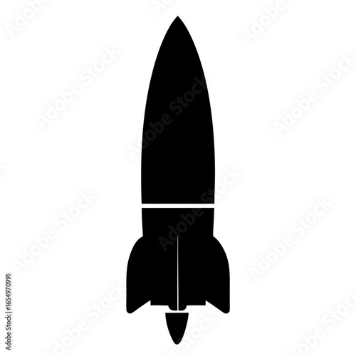 A bold minimalist image of a rocket with classic design elements