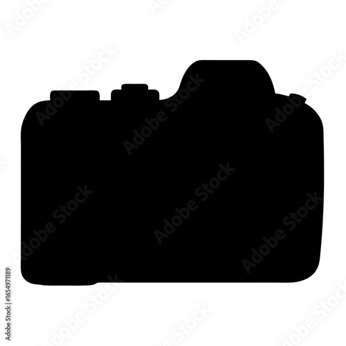 Silhouette of a modern digital single lens reflex camera, a professional tool