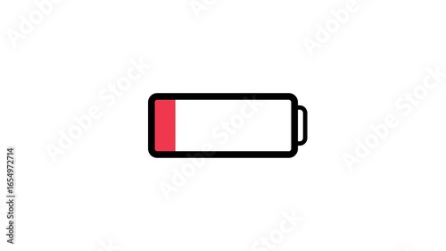 Low Battery Icon With Red Indicator Animated 