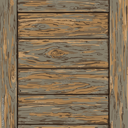 Wooden plank wall paneling with aged tones. Natural wood grain texture with muted colors and variations, showing the character of weathered wood.