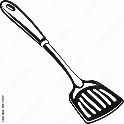 black plastic kitchen spatula