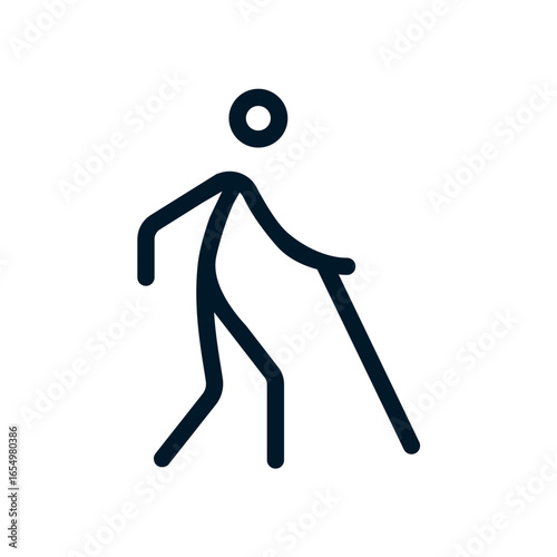 Blind person icon, Vector logo sign, Illustration, shape, design, UX UI icon, editable eps