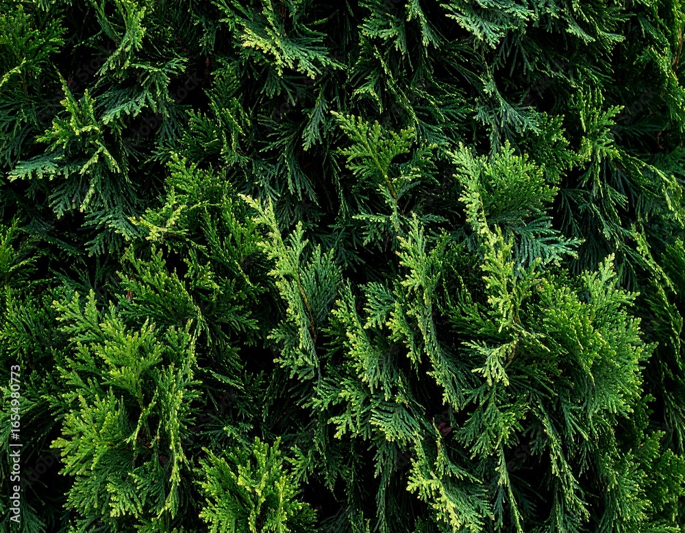 Fototapeta premium Dense evergreen foliage texture