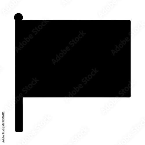 Black Flag Illustration on a White Background, Symbol of Protest or Anarchy