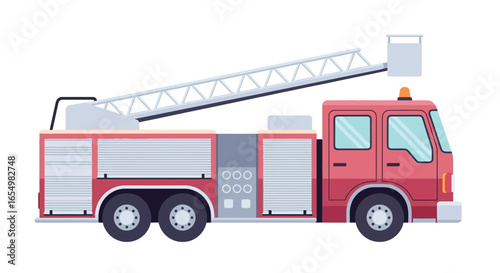 Vector fire truck illustration emergency vehicle transport
