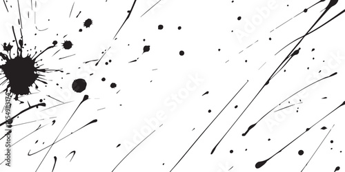 abstract expressionist black ink splatters drips streaks seamless pattern vector art on white background ai eps jpeg png
