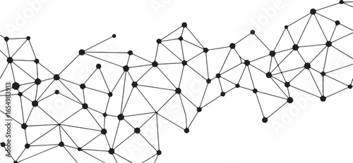 dynamic network diagram vector illustration with interconnected nodes and edges showing complex web connectivity