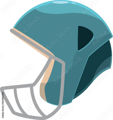 Light blue football helmet ensuring player safety during intense gridiron action