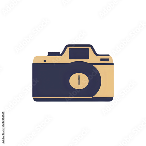 Minimalist line icon of a camera, scalable vector