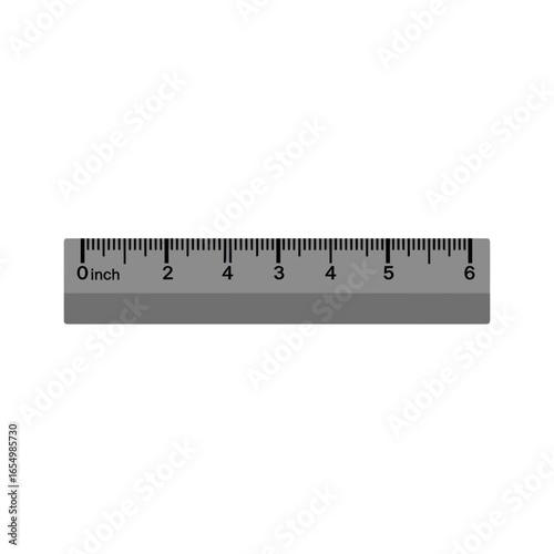Gray ruler with black markings and numbers on a white background.