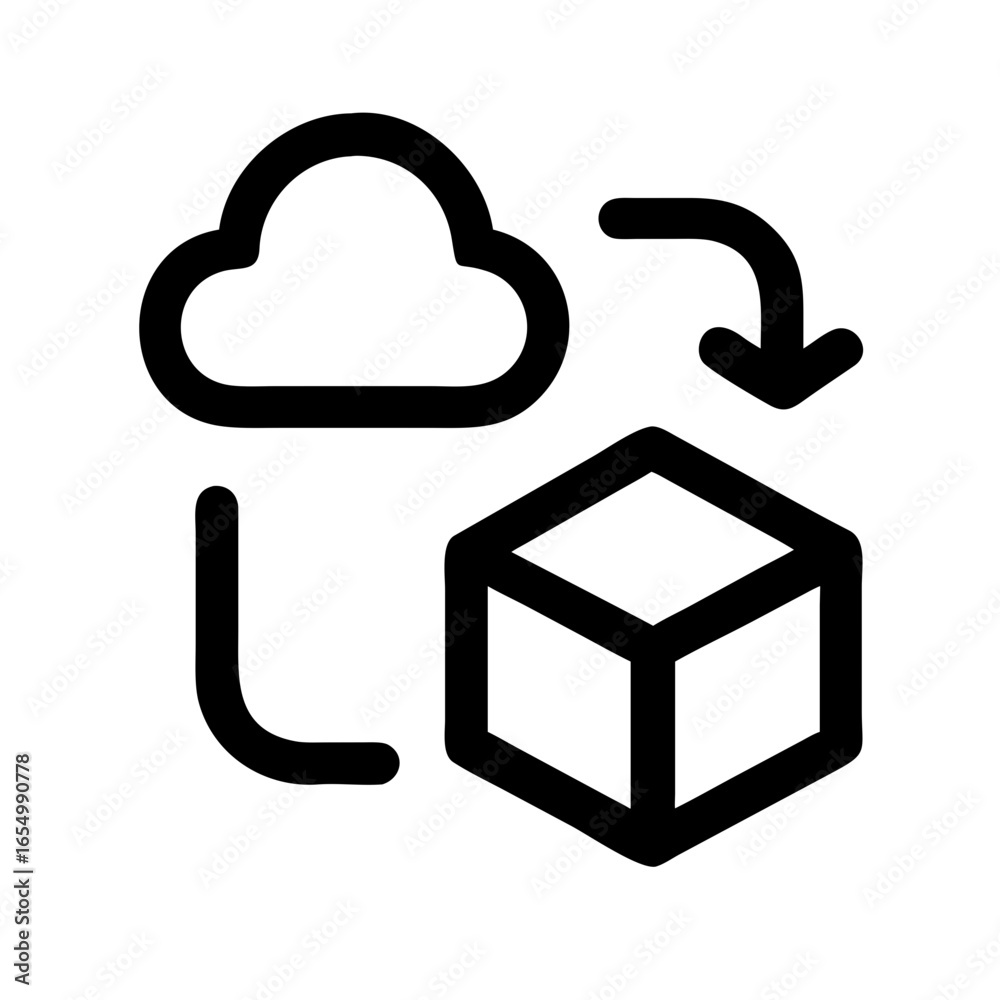 Obraz premium 3D Collaboration Cube with Cloud Design Icon Design