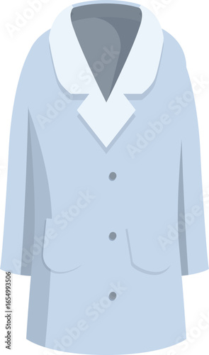 Winter overcoat with white fur collar protecting from cold weather