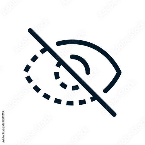 Partially blind icon, Vector logo sign, Illustration, shape, design, UX UI icon, editable eps