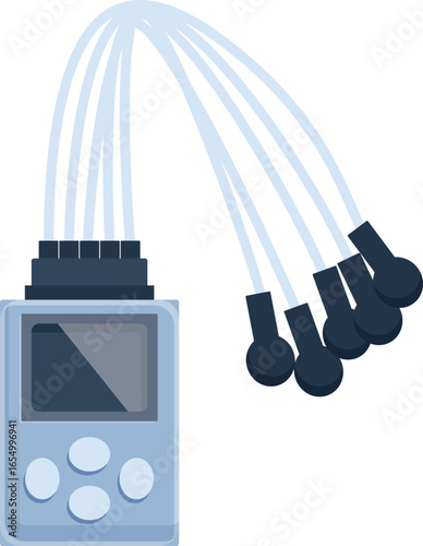 Portable holter monitor recording heart activity using electrodes, medical equipment for cardiology examination