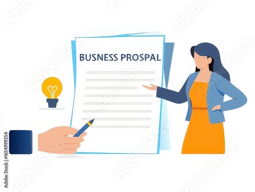 a person signing a business proposal