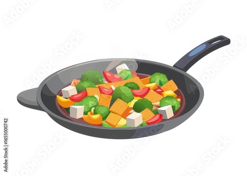 a pan with vegetables and vegetables in it