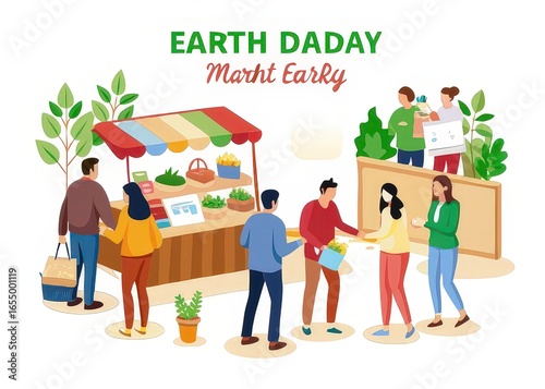 people shopping at an earth day market