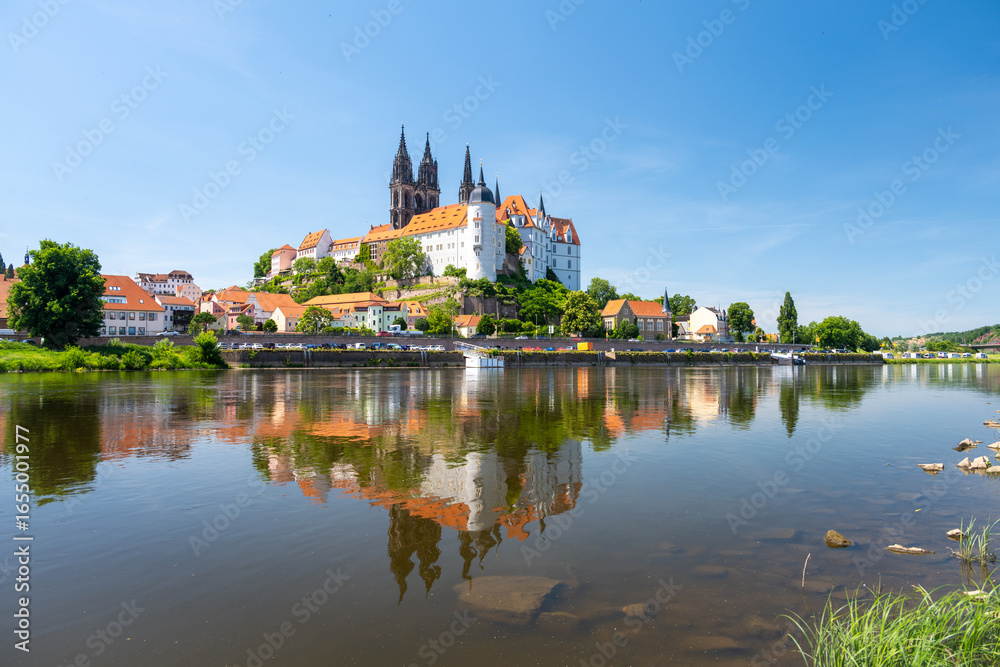 Fototapeta premium view on Old Town of Meissen in Saxony in Germany