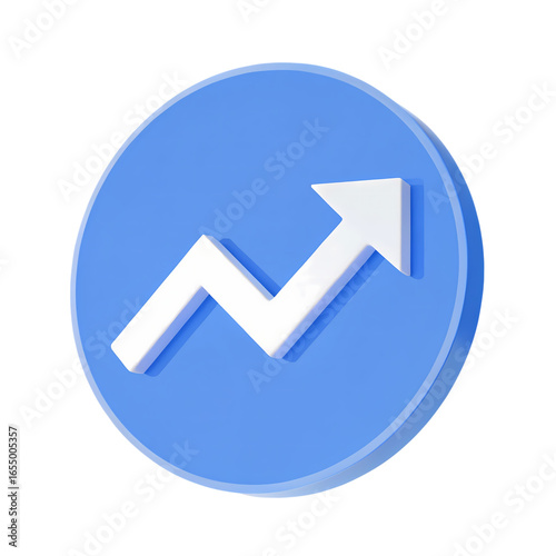 Free Download Circle with white upward trending graph arrow isolated on transparent background - GFXLoad
