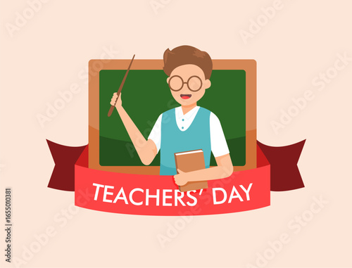 Wallpaper Mural vector happy teacher day poster template Torontodigital.ca