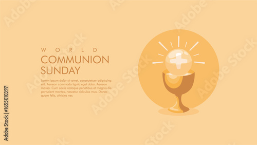 vector world communion sunday poster template