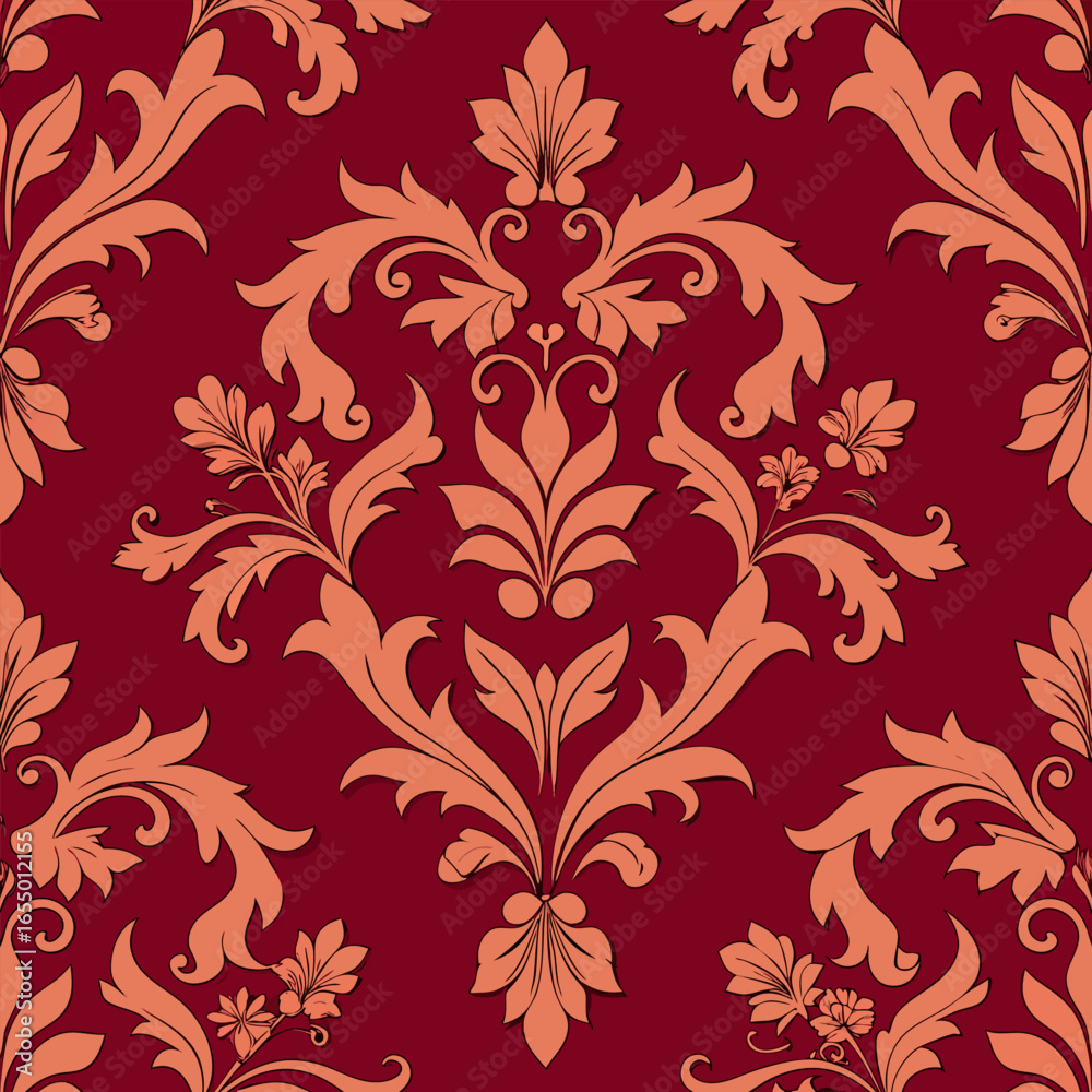 Fototapeta premium Elegant victorian floral seamless pattern for decorative backgrounds