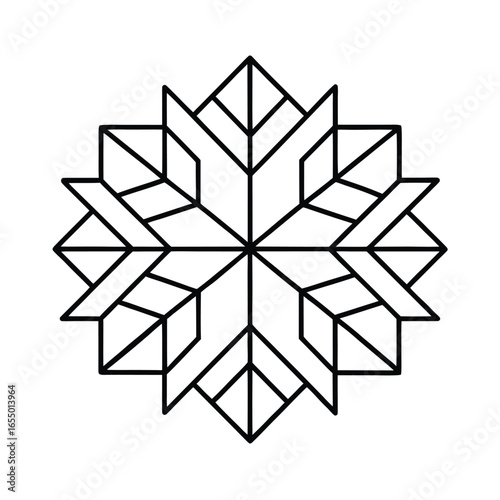 Geometric Snowflake or Starburst Pattern symmetrical