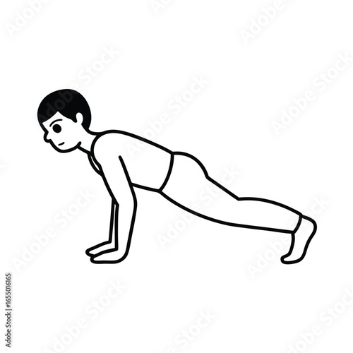 Person in plank position performing a push-up push up