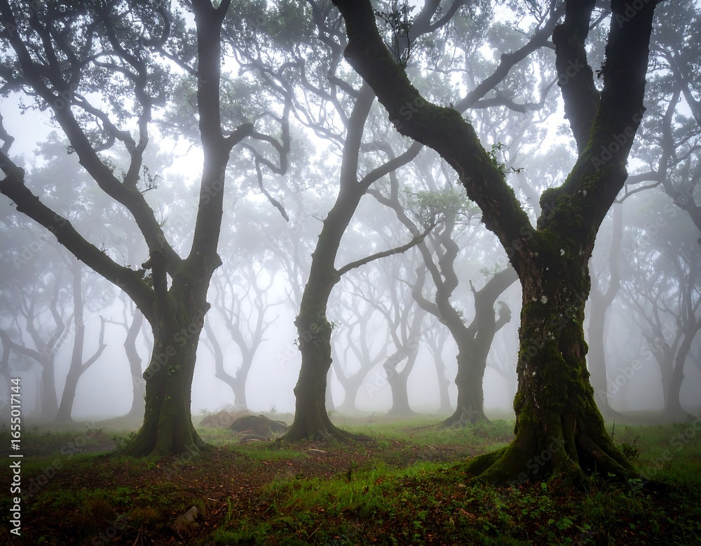 Obraz premium Misty forest scene (2)