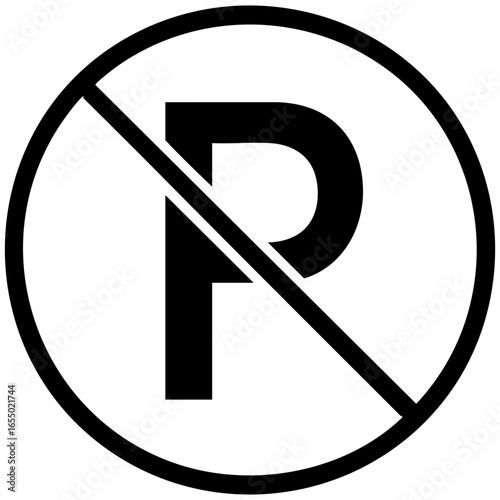 No Parking Sign icon vector